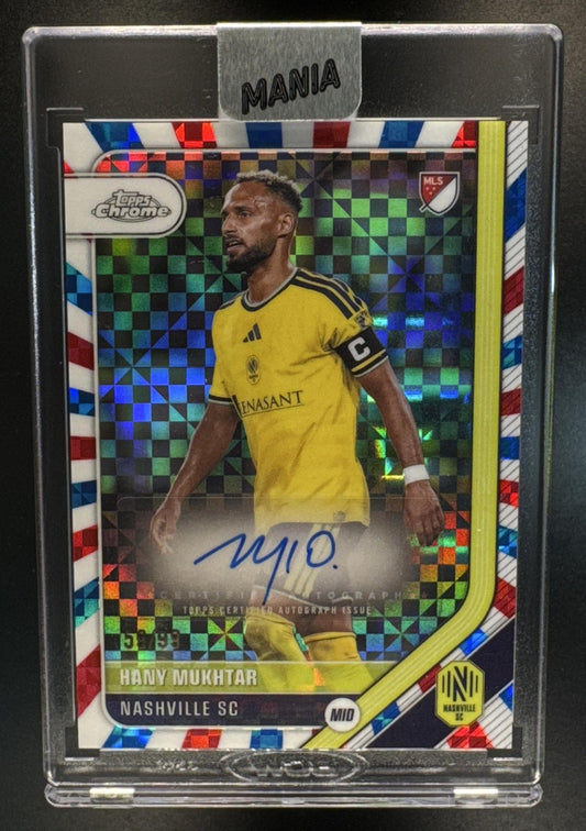 2026 Topps Chrome MLS Hany Mukhtar #CA-HM Auto Red/White/Blue X-Fractor /99