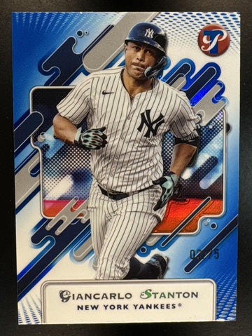 2025 Topps Pristine Giancarlo Stanton #109 Blue Refractor /75 Yankees