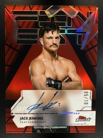 2025 Topps UFC Finest Jack Jenkins #FA-JJ Auto Red/Black Vapor Refractor 5/10