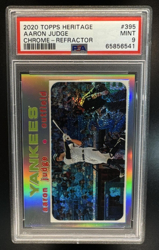 2020 Topps Heritage Aaron Judge #THC-395 Chrome Refractor /571 Yankees PSA 9