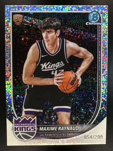 2025-26 Bowman Maxime Raynaud #BCV-43 Chrome Speckle Refractor 54/299 RC Kings