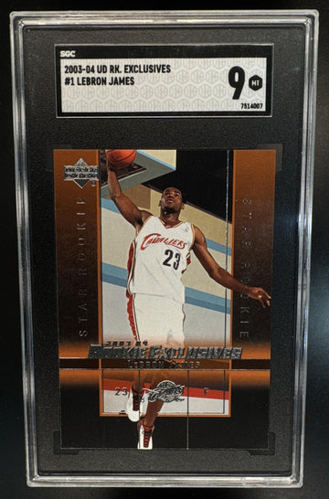 2003-04 Upper Deck Rookie Exclusives LeBron James #1 RC Cavaliers SGC 9