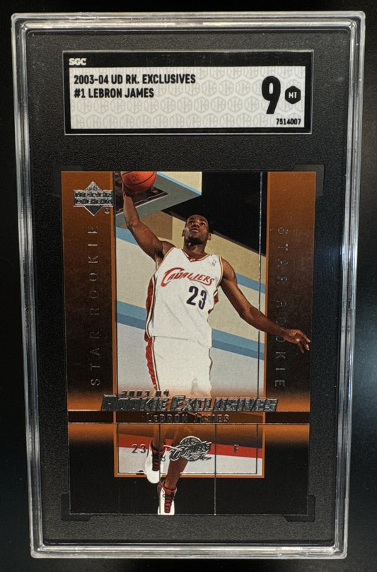 2003-04 Upper Deck Rookie Exclusives LeBron James #1 RC Cavaliers SGC 9