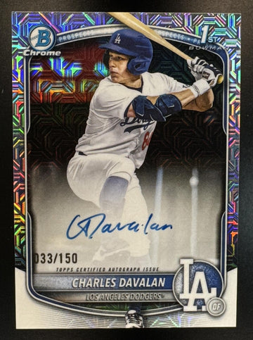 2025 Bowman Draft Charles Davalan #CPA-CD Chrome Auto Refractor /150 1st Bowman Dodgers