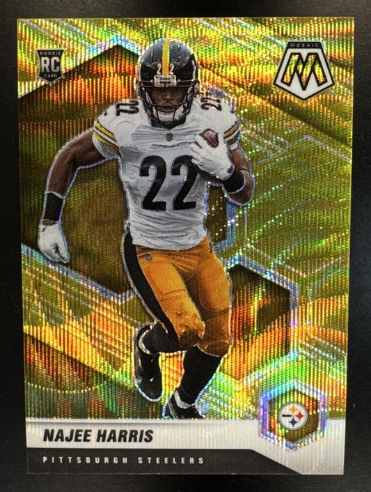 2021 Panini Mosaic Najee Harris #313 Prizm Gold Wave 9/17 RC Steelers