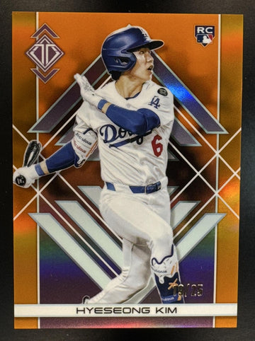 2025 Topps Transcendent Collection Hyeseong Kim #96 Chrome Orange Refractor /25 Dodgers