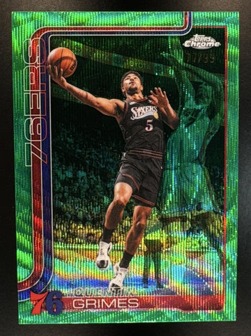 2025-26 Topps Chrome Update Quentin Grimes #137 Green Wave Refractor /99 76ers