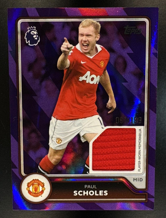 2026 Topps Premier League Paul Scholes #BR-PSC Relics Purple Rainbow Foil /199