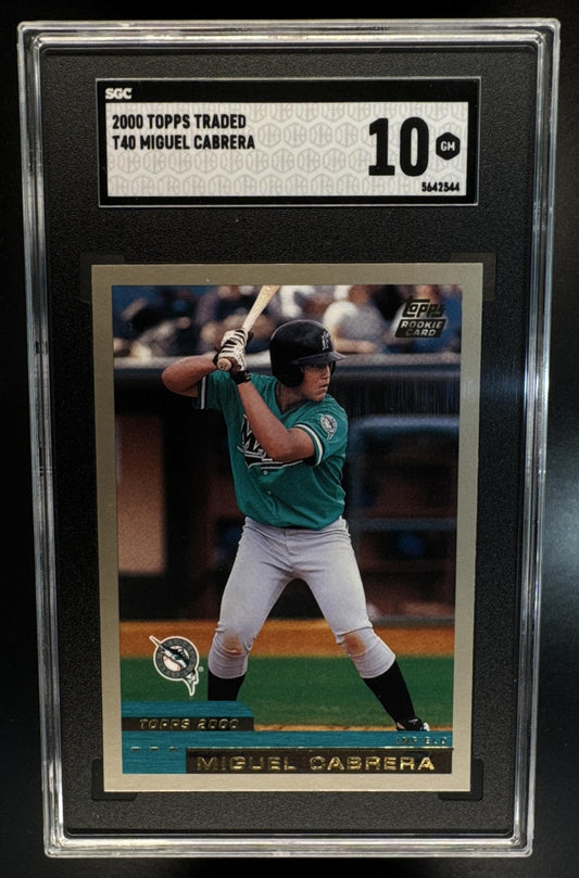 2000 Topps Traded & Rookies Miguel Cabrera #T40 RC Marlins SGC 10