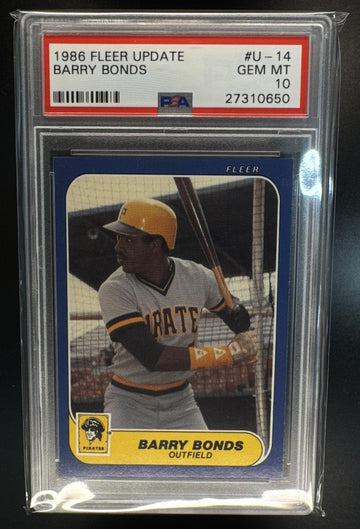 1986 Fleer Update Barry Bonds #U-14 RC Pirates PSA 10