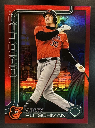 2025 Topps Adley Rutschman #650 FF NYC Big Apple Variation Red Foil 1/5 Orioles