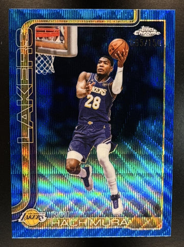 2025-26 Topps Chrome Update Rui Hachimura #107 Blue Wave Refractor /150 Lakers