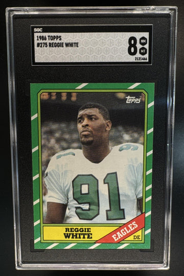 1986 Topps Reggie White #275 RC Eagles SGC 8