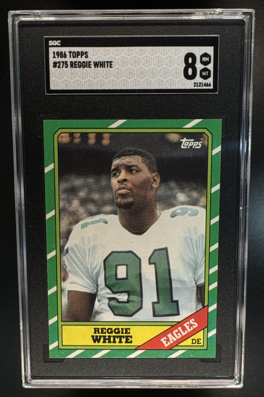 1986 Topps Reggie White #275 RC Eagles SGC 8