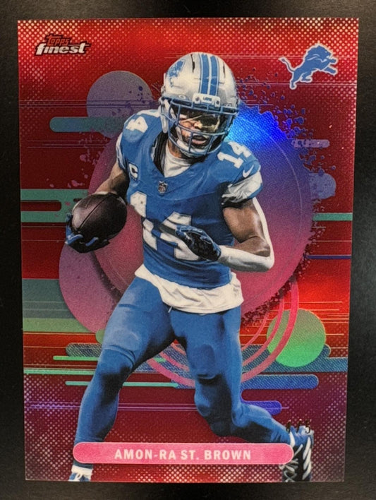 2025 Topps Finest Amon-Ra St. Brown #164 Uncommon Red Refractor /5 Lions