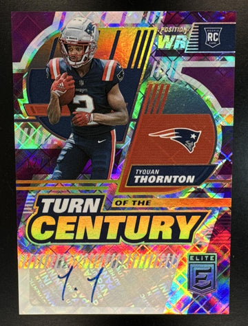 2022 Panini Donruss Elite Tyquan Thornton #TC-22 Auto Purple /49 Patriots