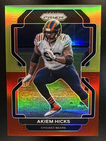 2021 Panini Prizm Akiem Hicks #162 Red & Yellow 25/39 Bears