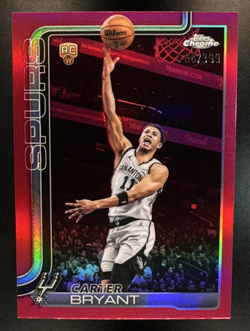 2025-26 Topps Chrome Update Carter Bryant #164 Magenta Refractor 286/399 Spurs
