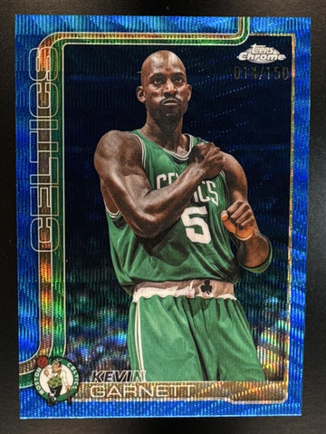 2025 Topps Chrome Update Kevin Garnett #147 Blue Wave Refractor /150 Celtics