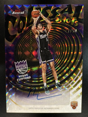2025 Topps Finest Nique Clifford #CS-NC Colossal Shots Gold Geometric Refractor Autograph /50 Kings