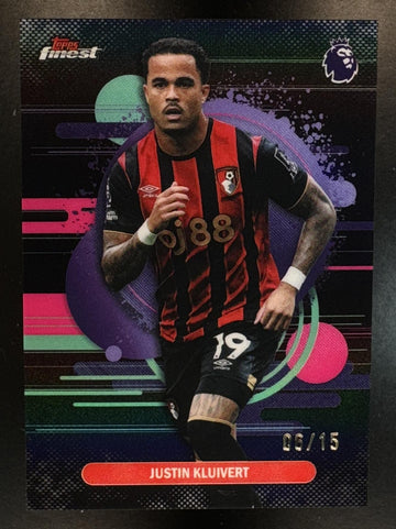 2025 Topps Finest Premier League Justin Kluivert #102 Uncommon Black Refractor AFC Bournemouth