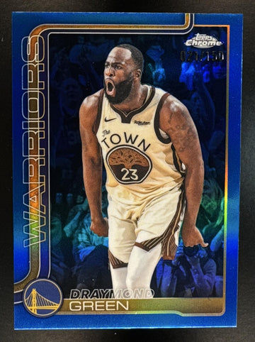 2025-26 Topps Chrome Update Draymond Green #16 Blue Refractor 21/150 Warriors