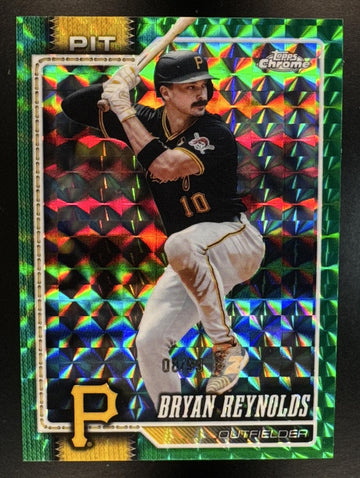 2026 Topps Chrome Bryan Reynolds #163 Green Geometric Refractor 8/99 Pirates