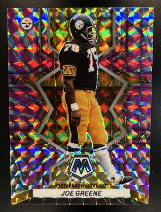 2022 Panini Mosaic Joe Greene #168 Mosaic Pink Swirl 4/11 Steelers