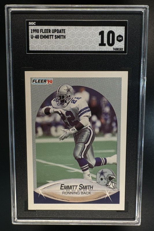 1990 Fleer Update Emmitt Smith #U-40 RC Cowboys SGC 10
