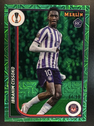 2023 Topps Chrome Merlin UEFA UCC Ibrahim Cissoko #130 Green Mojo Refractor /99 Toulouse