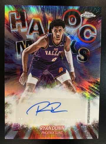 2025-26 Topps Chrome Update Ryan Dunn #HM-RDU Havoc Marks Auto Refractor Suns