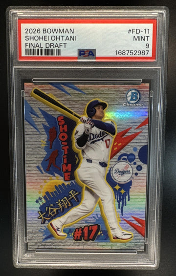 2026 Bowman Shohei Ohtani #FD-11 Final Draft Chrome SSP Dodgers PSA 9