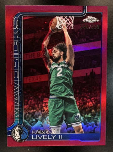 2025 Topps Chrome Update Dereck Lively II #116 Magenta Refractor /399 Mavericks