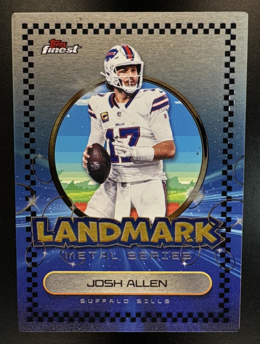 2025 Topps Finest Josh Allen #LMS-9 Landmark Metal Series Bills