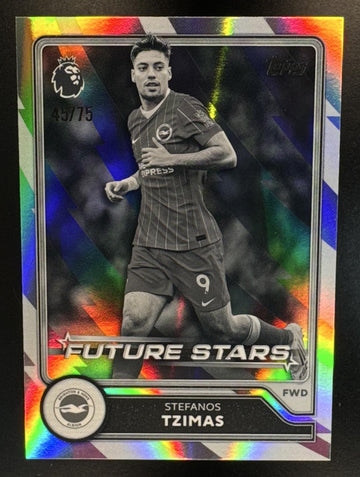 2026 Topps Premier League Stefanos Tzimas Black & White Sparkle Foil /75