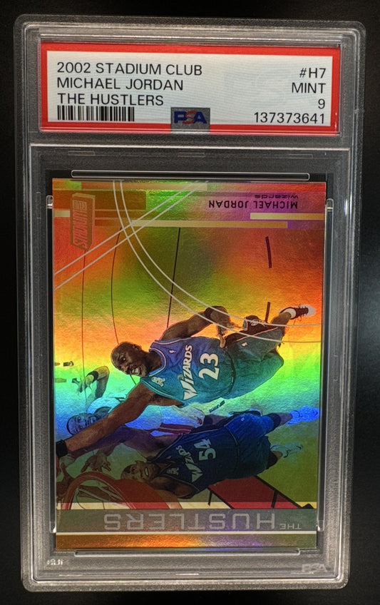 2002-03 Topps Stadium Club Michael Jordan #H7 The Hustlers Wizards PSA 9