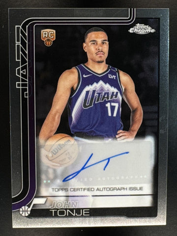2025-26 Topps Chrome Update John Tonje #TCA-JTO Auto RC Jazz