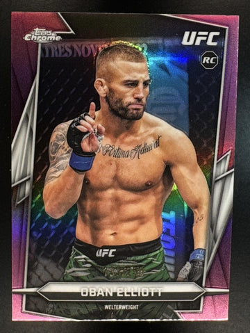 2026 Topps Chrome UFC Oban Elliott #126 Pink Refractor 133/250 RC