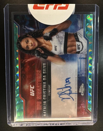 2025 Topps UFC Chrome Natalia Cristina da Silva #SIG-NC Aqua Geometric Refractor