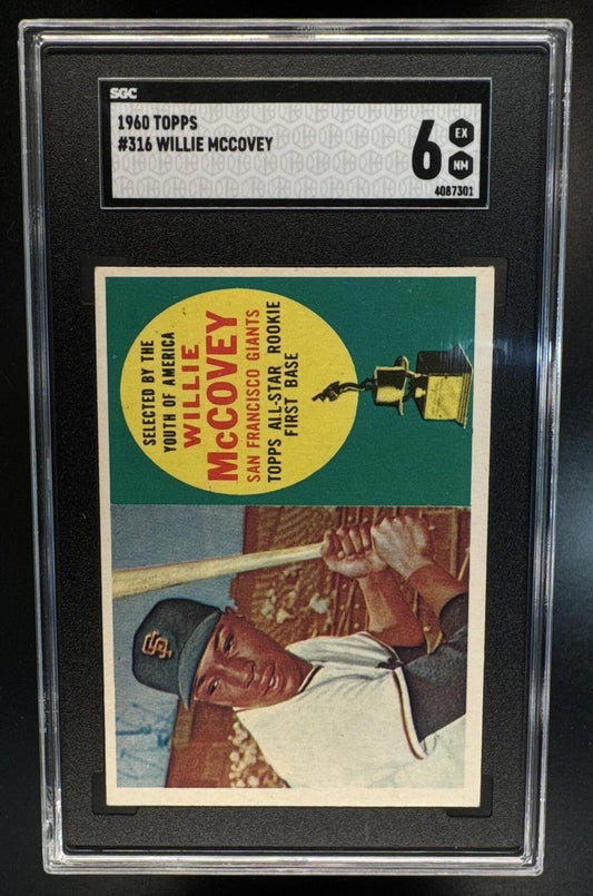 1960 Topps Willie McCovey #316 Super Rookie RC All-Star Giants SGC 6