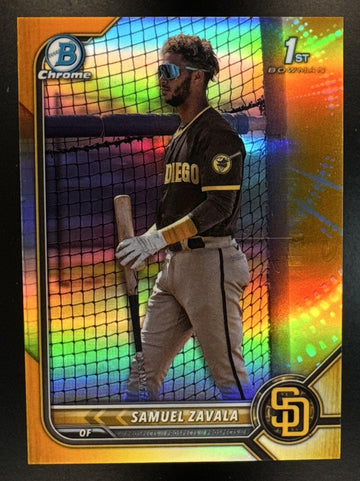 2022 Bowman Chrome Samuel Zavala #BCP-203 Orange Refractor /25 1st Prospect Padres