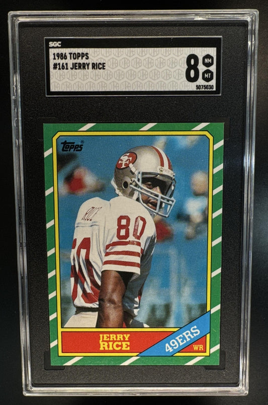 1986 Topps Jerry Rice #161 RC 49ers SGC 8