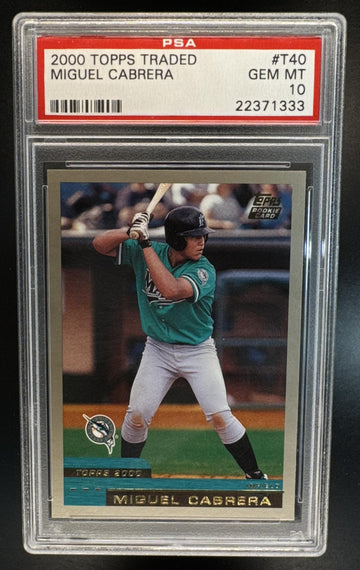 2000 Topps Traded & Rookies Miguel Cabrera #T40 RC Marlins PSA 10