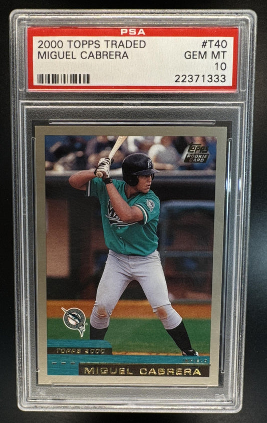 2000 Topps Traded & Rookies Miguel Cabrera #T40 RC Marlins PSA 10