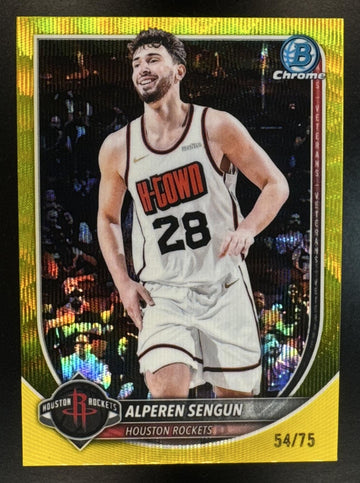 2025 Bowman Alperen Sengun #BCV-133 Chrome Yellow Wave Refractor /75 Rockets