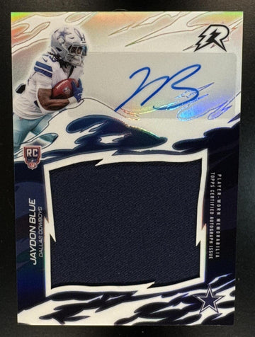2025 Topps Resurgence Jaydon Blue #RRS-JBL Rookie Relic Signatures MEM RC Auto Cowboys