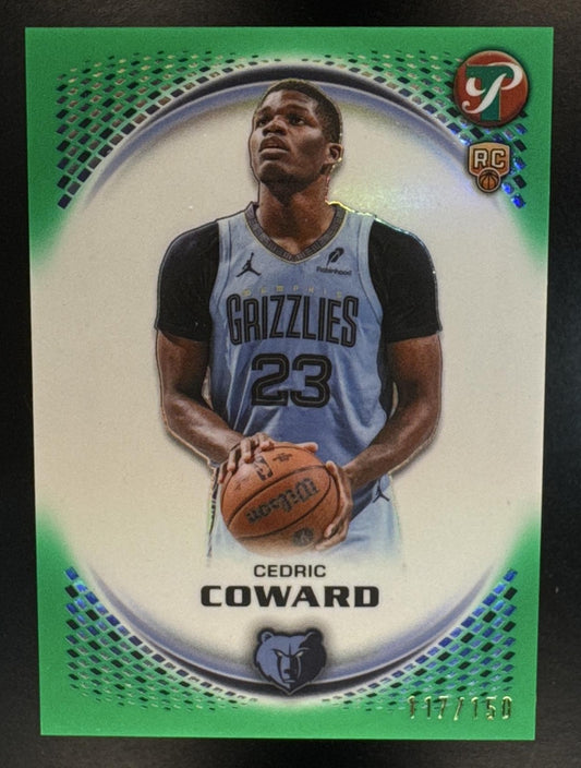 2025-26 Topps Pristine Cedric Coward #116 Green Refractor 117/150 RC Grizzlies