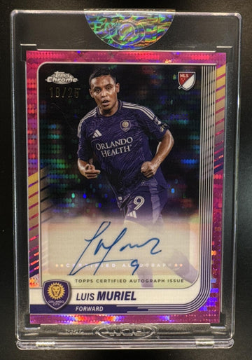 2025 Topps Chrome MLS Luis Muriel #CA-ML Auto Pink Pulsar Refractor /25 Orlando City