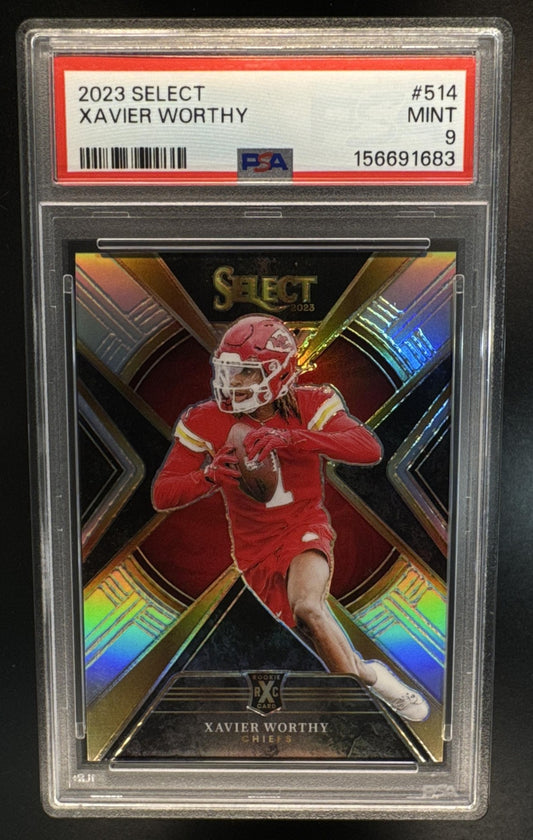 2023 Panini Select Xavier Worthy #514 Silver Prizms RC XRC PSA 9