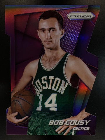 2014-15 Panini Prizm Bob Cousy #215 Prizms Purple Die Cut 20/139 Celtics